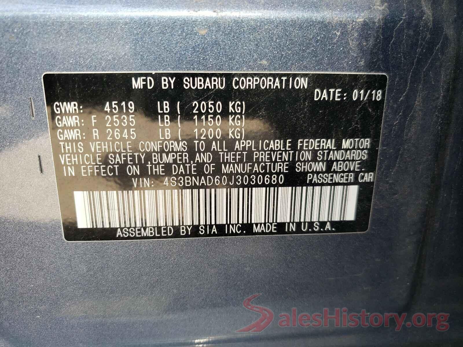 4S3BNAD60J3030680 2018 SUBARU LEGACY