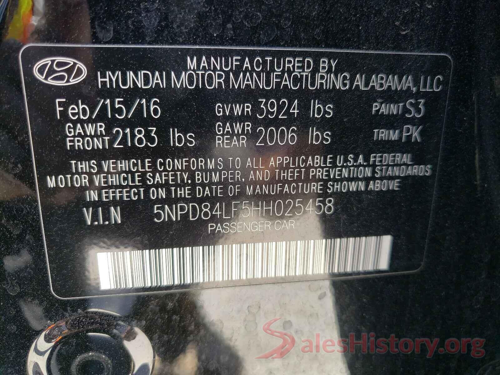 5NPD84LF5HH025458 2017 HYUNDAI ELANTRA