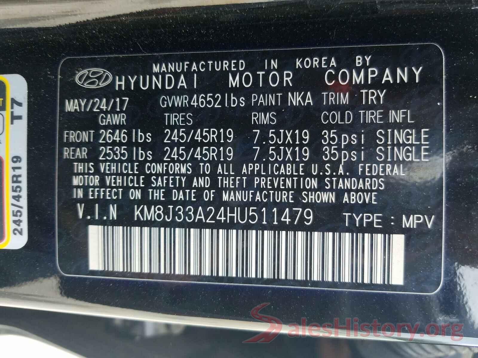 KM8J33A24HU511479 2017 HYUNDAI TUCSON