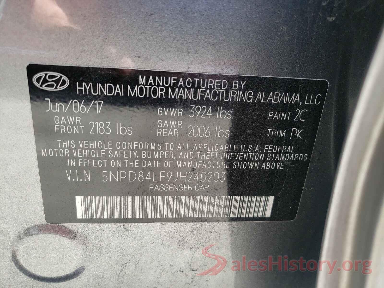 5NPD84LF9JH240203 2018 HYUNDAI ELANTRA