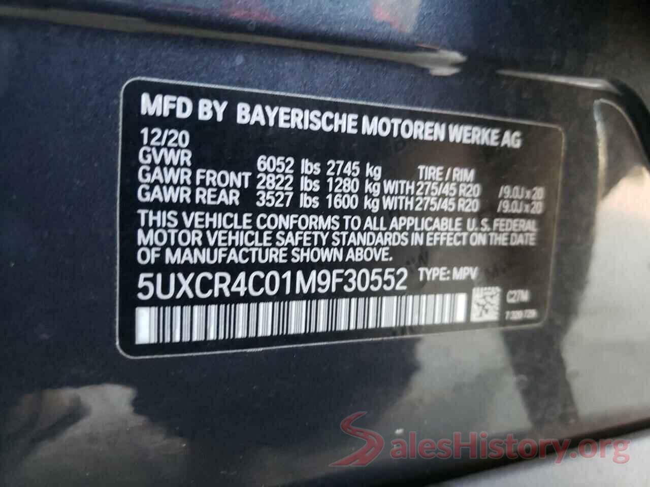 5UXCR4C01M9F30552 2021 BMW X5