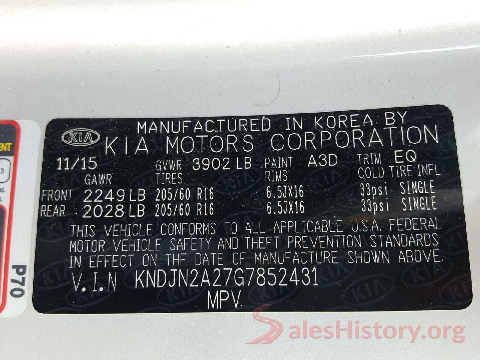 KNDJN2A27G7852431 2016 KIA SOUL