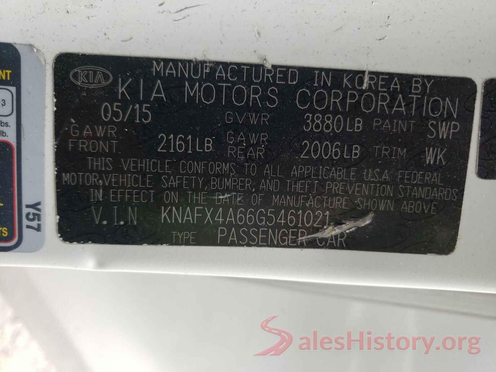 KNAFX4A66G5461021 2016 KIA FORTE