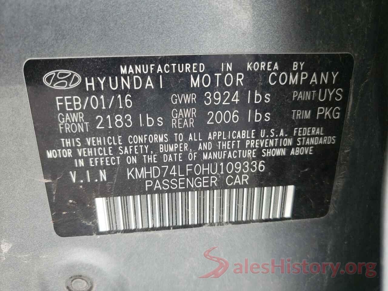 KMHD74LF0HU109336 2017 HYUNDAI ELANTRA