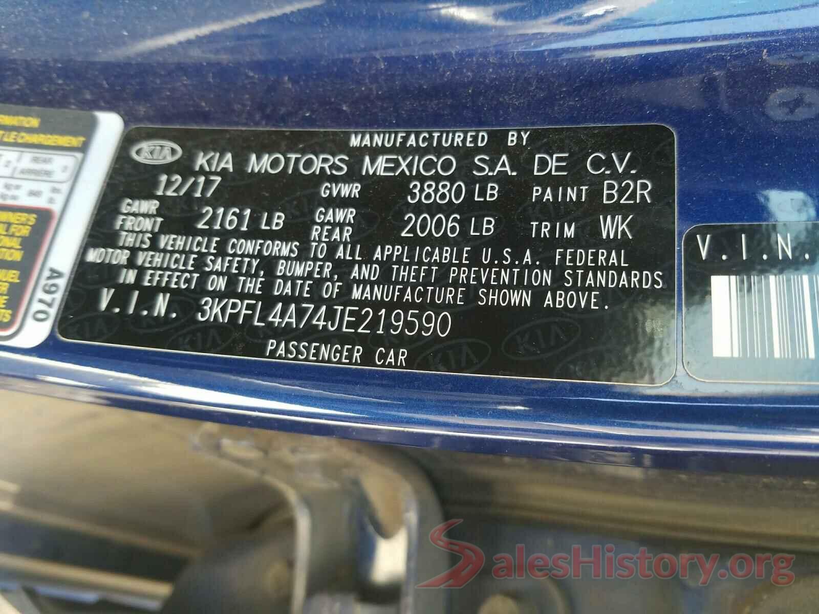 3KPFL4A74JE219590 2018 KIA FORTE