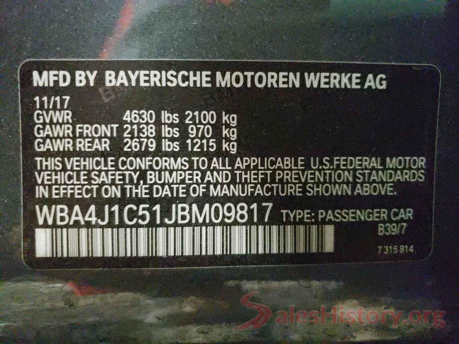 WBA4J1C51JBM09817 2018 BMW 4 SERIES