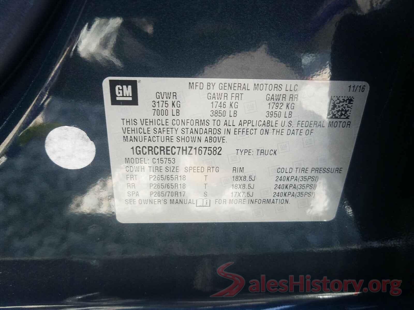 1GCRCREC7HZ167582 2017 CHEVROLET SILVERADO