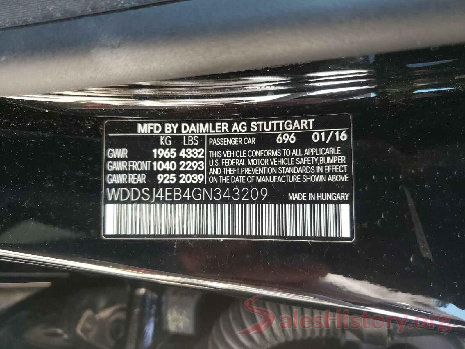 WDDSJ4EB4GN343209 2016 MERCEDES-BENZ CLA-CLASS