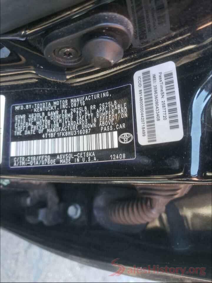 4T1BF1FK8HU316087 2017 TOYOTA CAMRY