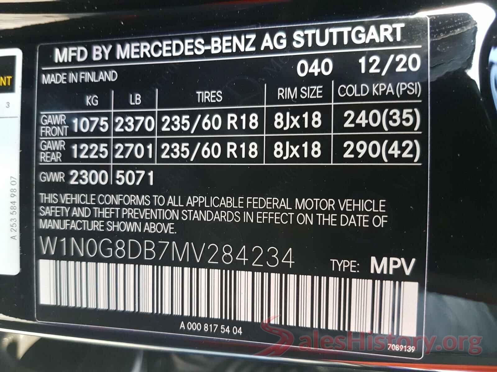 W1N0G8DB7MV284234 2021 MERCEDES-BENZ GLC-CLASS