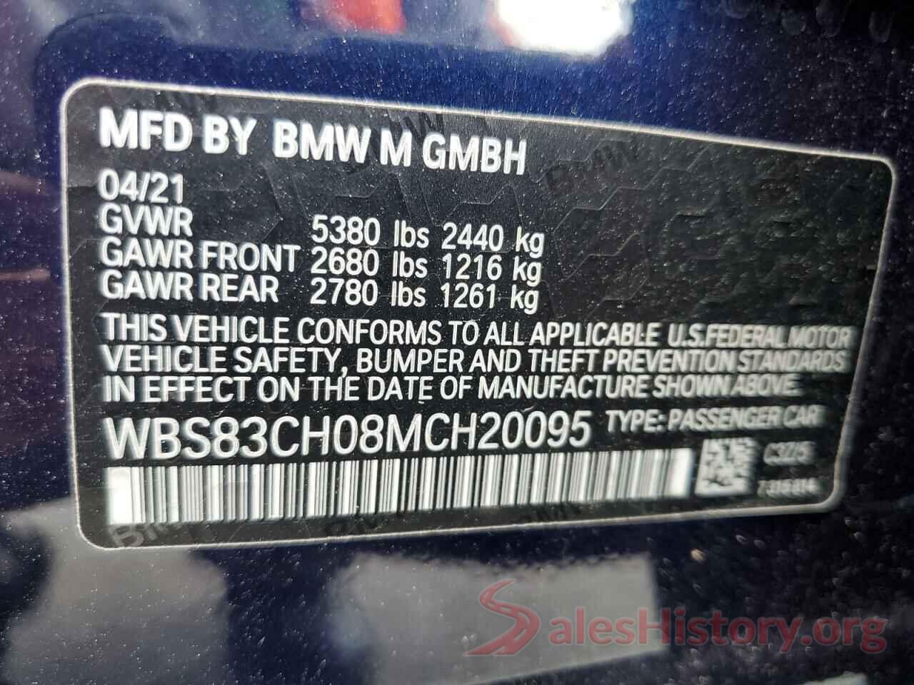 WBS83CH08MCH20095 2021 BMW M5