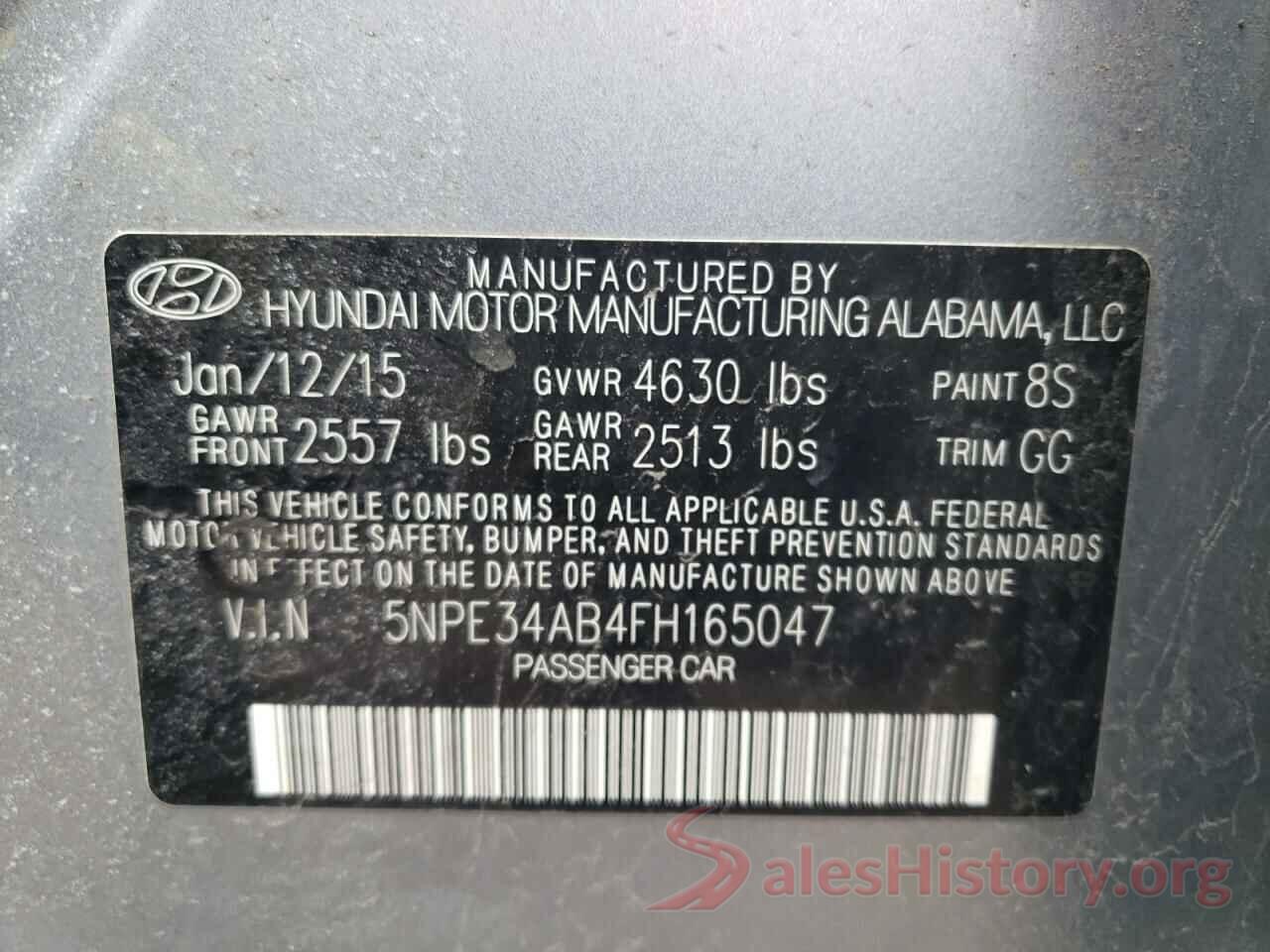 5NPE34AB4FH165047 2015 HYUNDAI SONATA