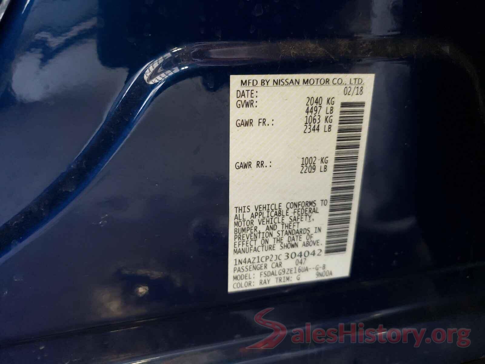 1N4AZ1CP2JC304042 2018 NISSAN LEAF