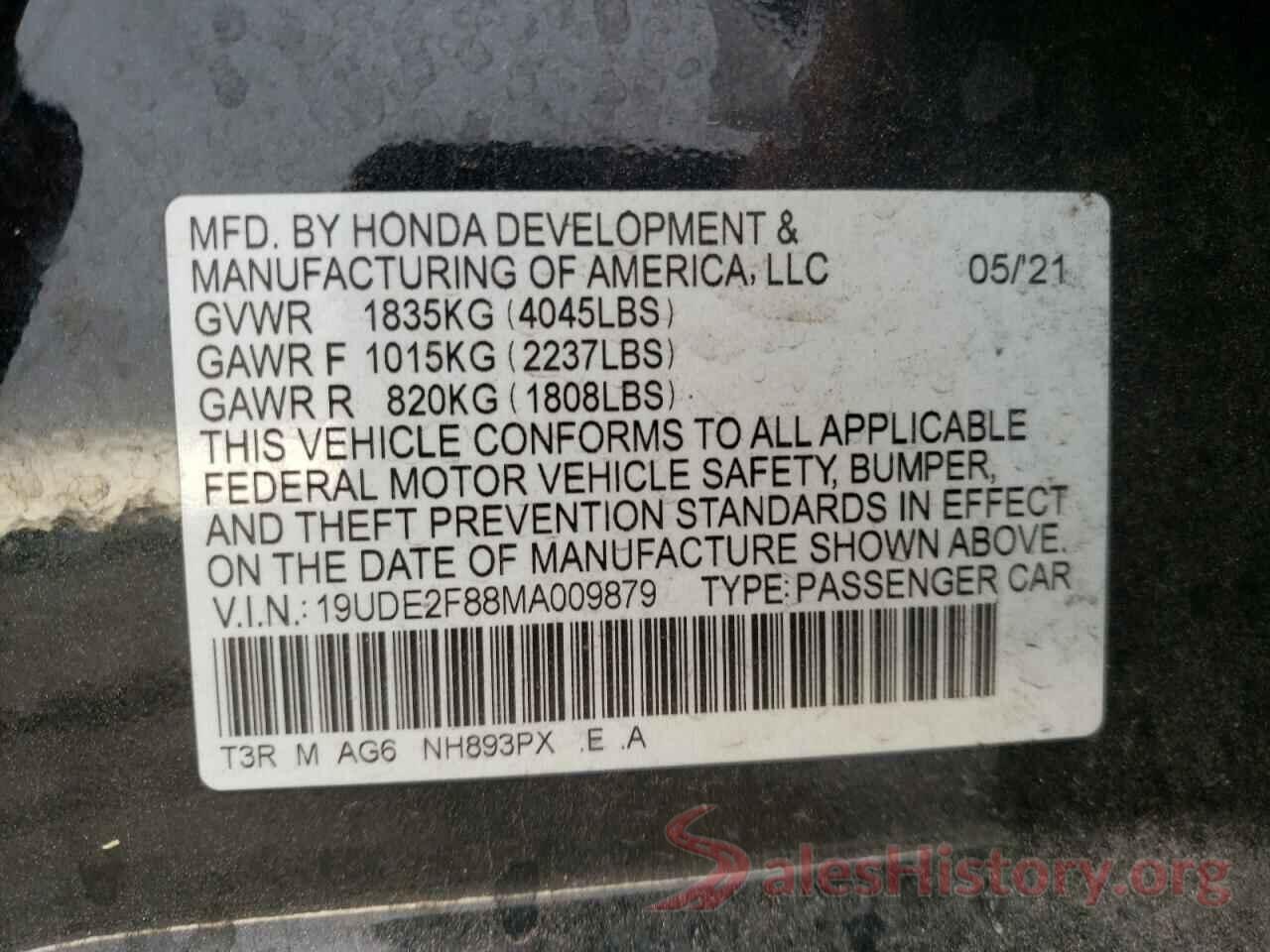 19UDE2F88MA009879 2021 ACURA ILX