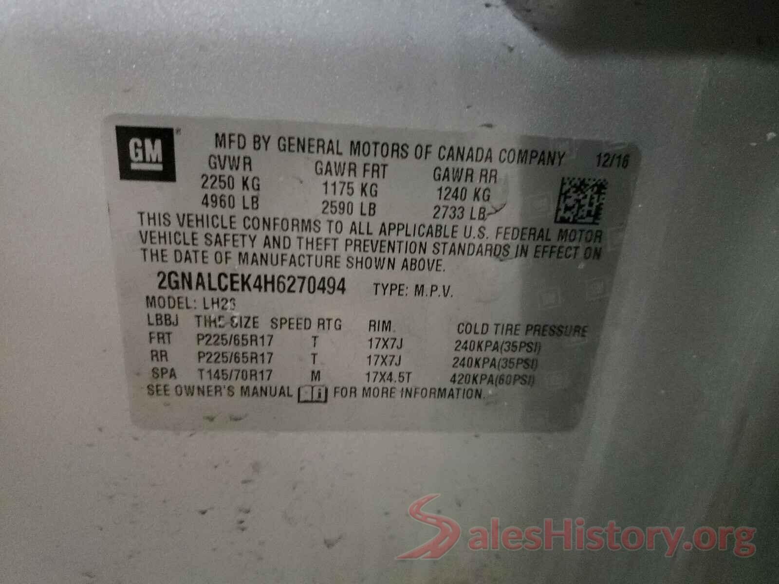 2GNALCEK4H6270494 2017 CHEVROLET EQUINOX