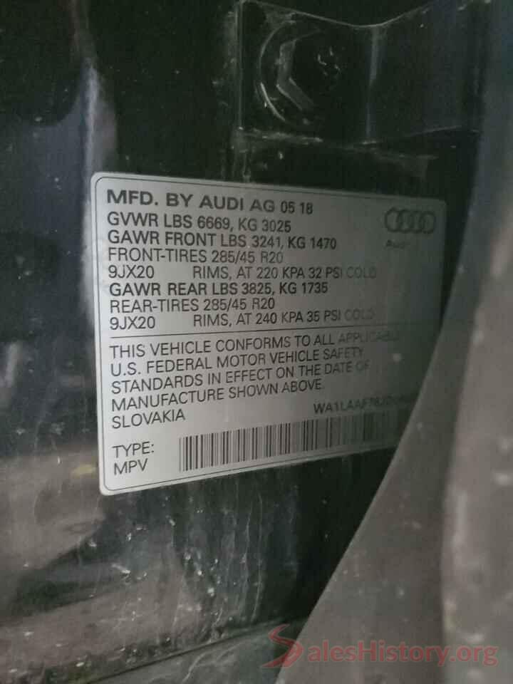 WA1LAAF76JD045503 2018 AUDI Q7