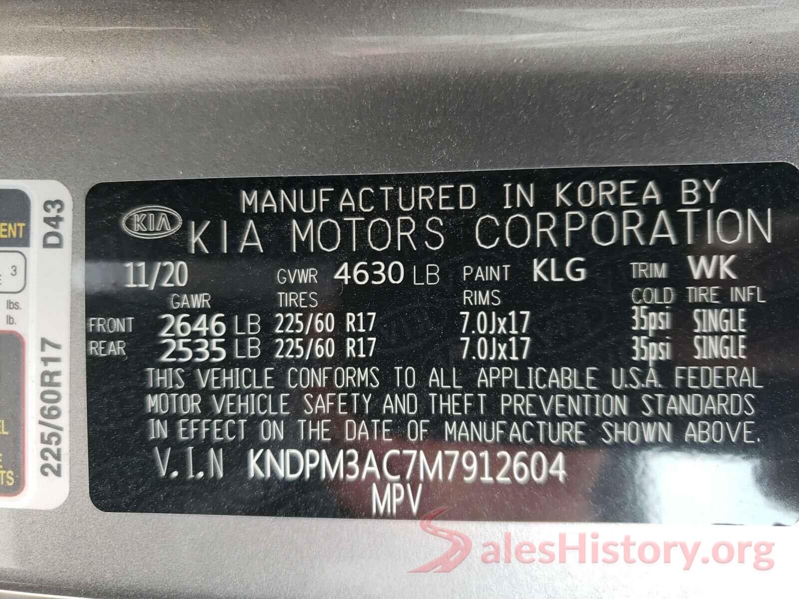 KNDPM3AC7M7912604 2021 KIA SPORTAGE