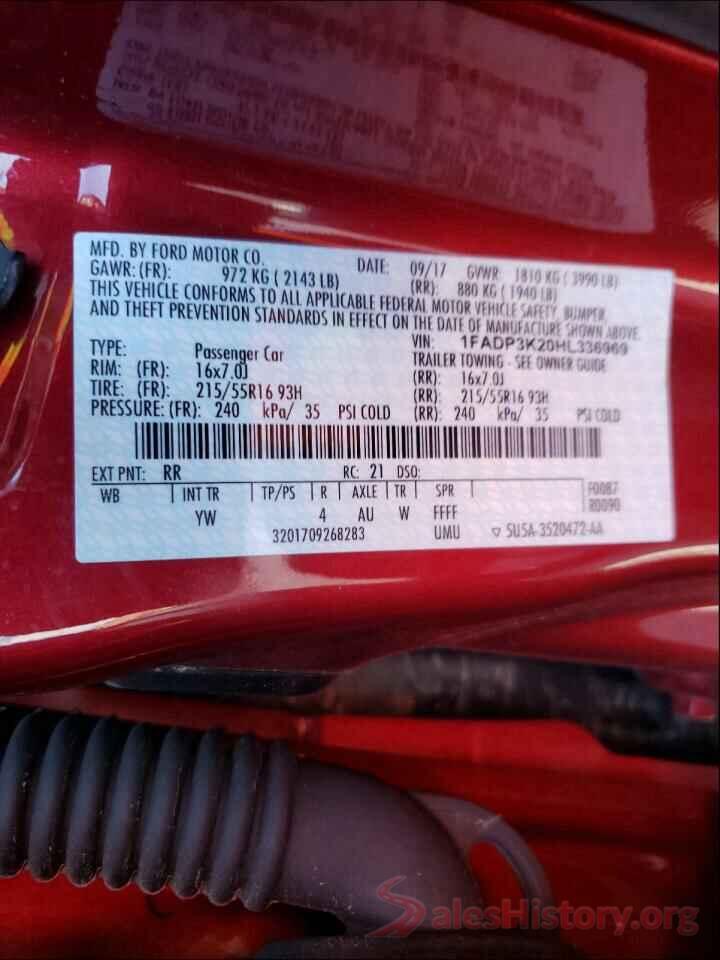 1FADP3K20HL336969 2017 FORD FOCUS