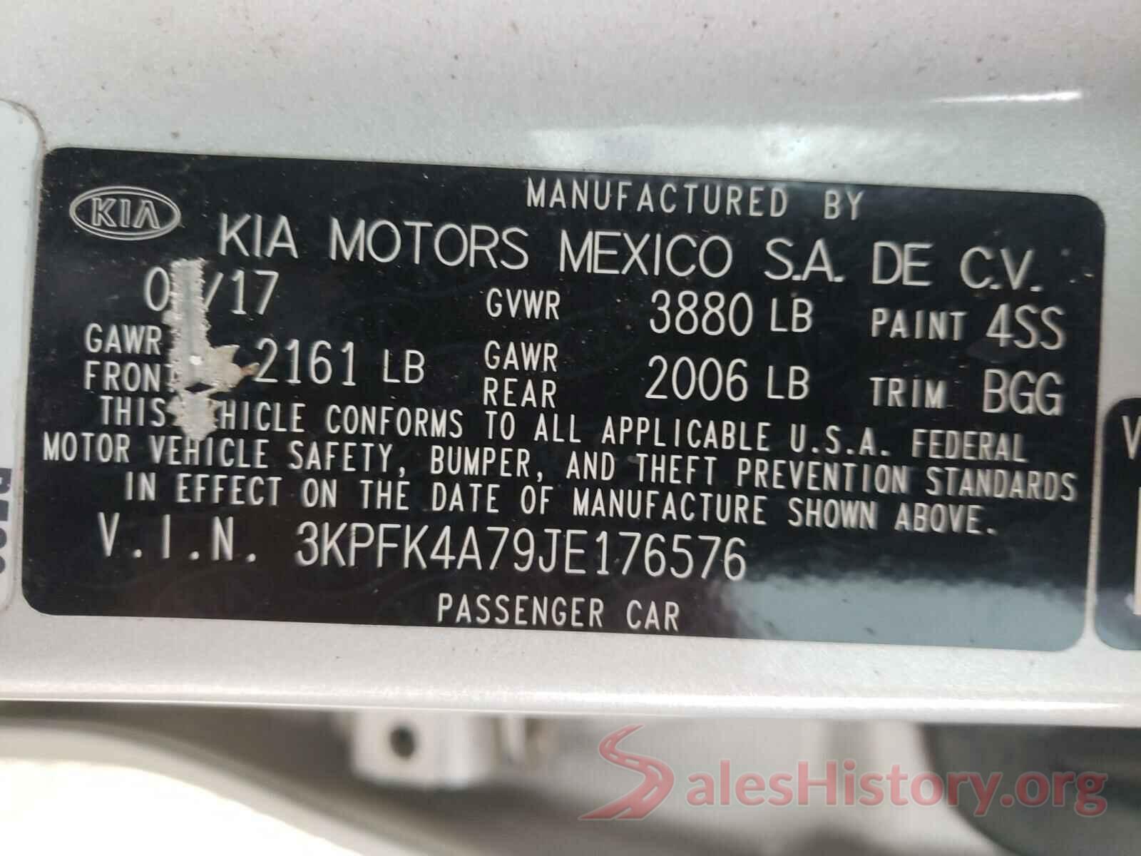 3KPFK4A79JE176576 2018 KIA FORTE