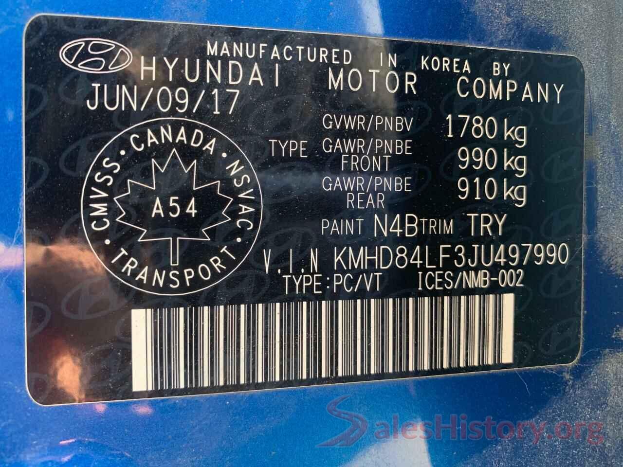 KMHD84LF3JU497990 2018 HYUNDAI ELANTRA