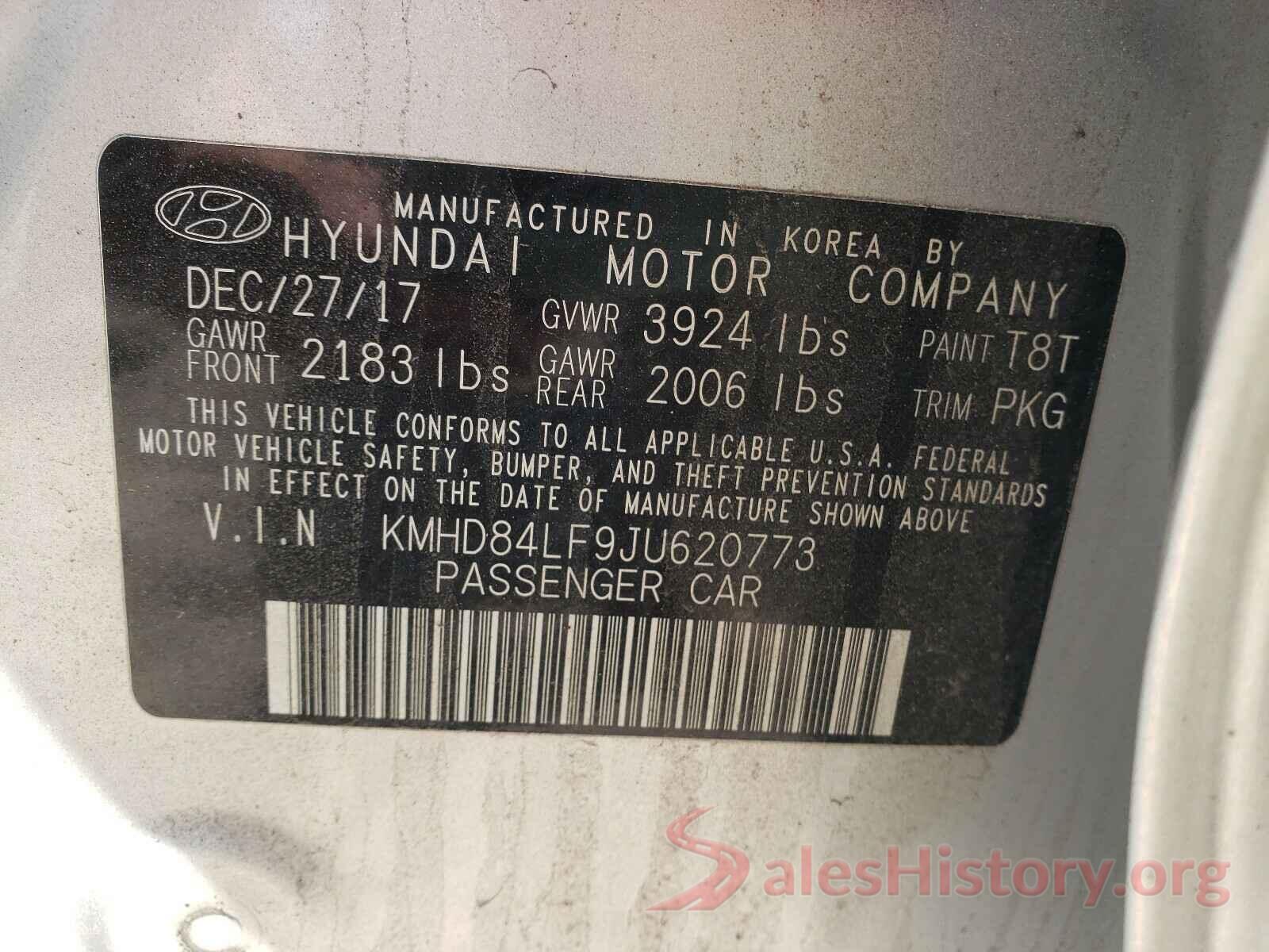 KMHD84LF9JU620773 2018 HYUNDAI ELANTRA