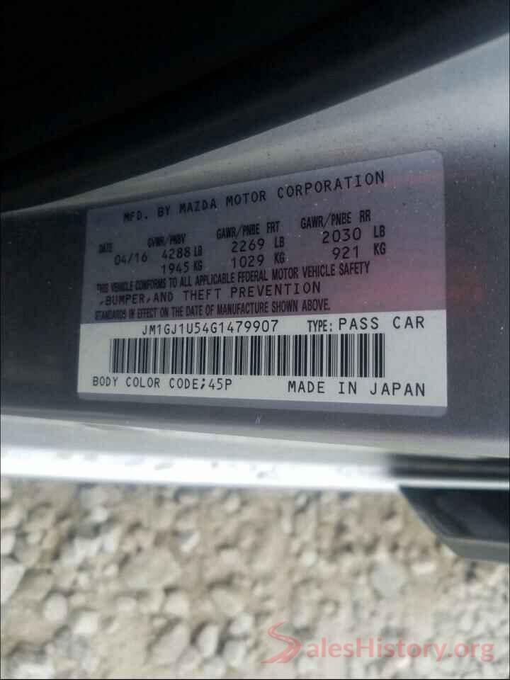 JM1GJ1U54G1479907 2016 MAZDA 6