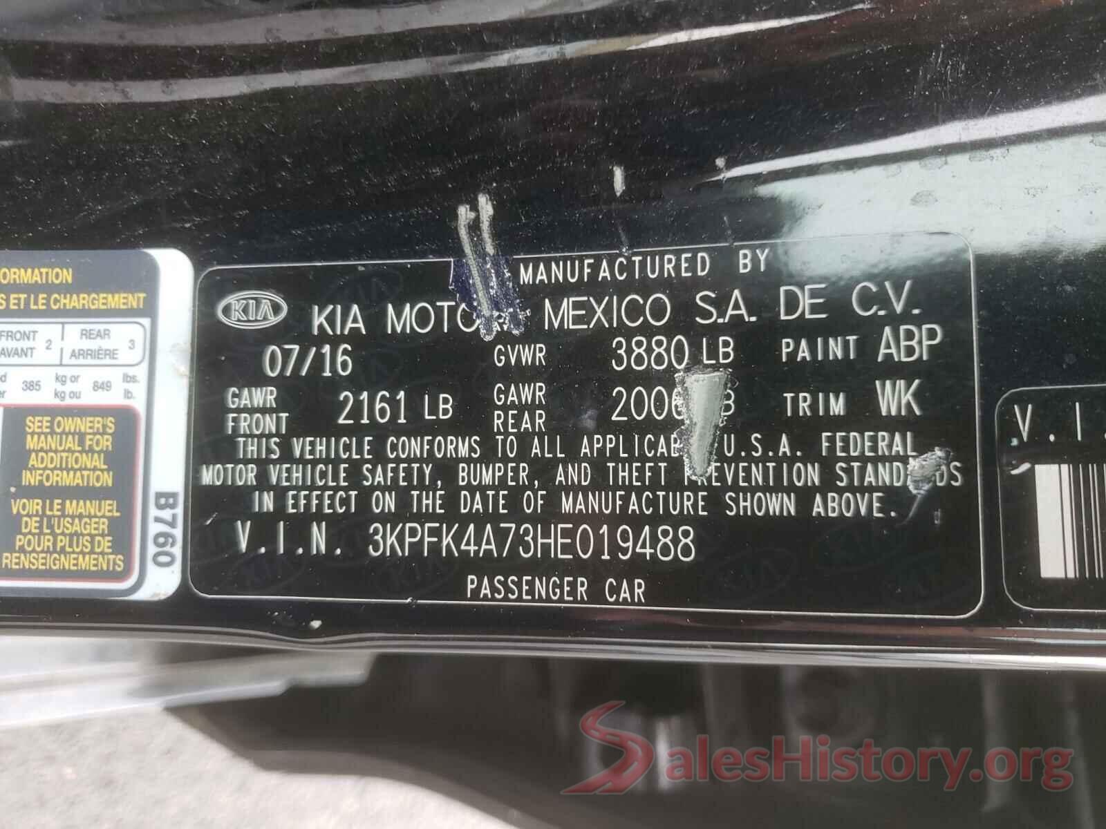 3KPFK4A73HE019488 2017 KIA FORTE