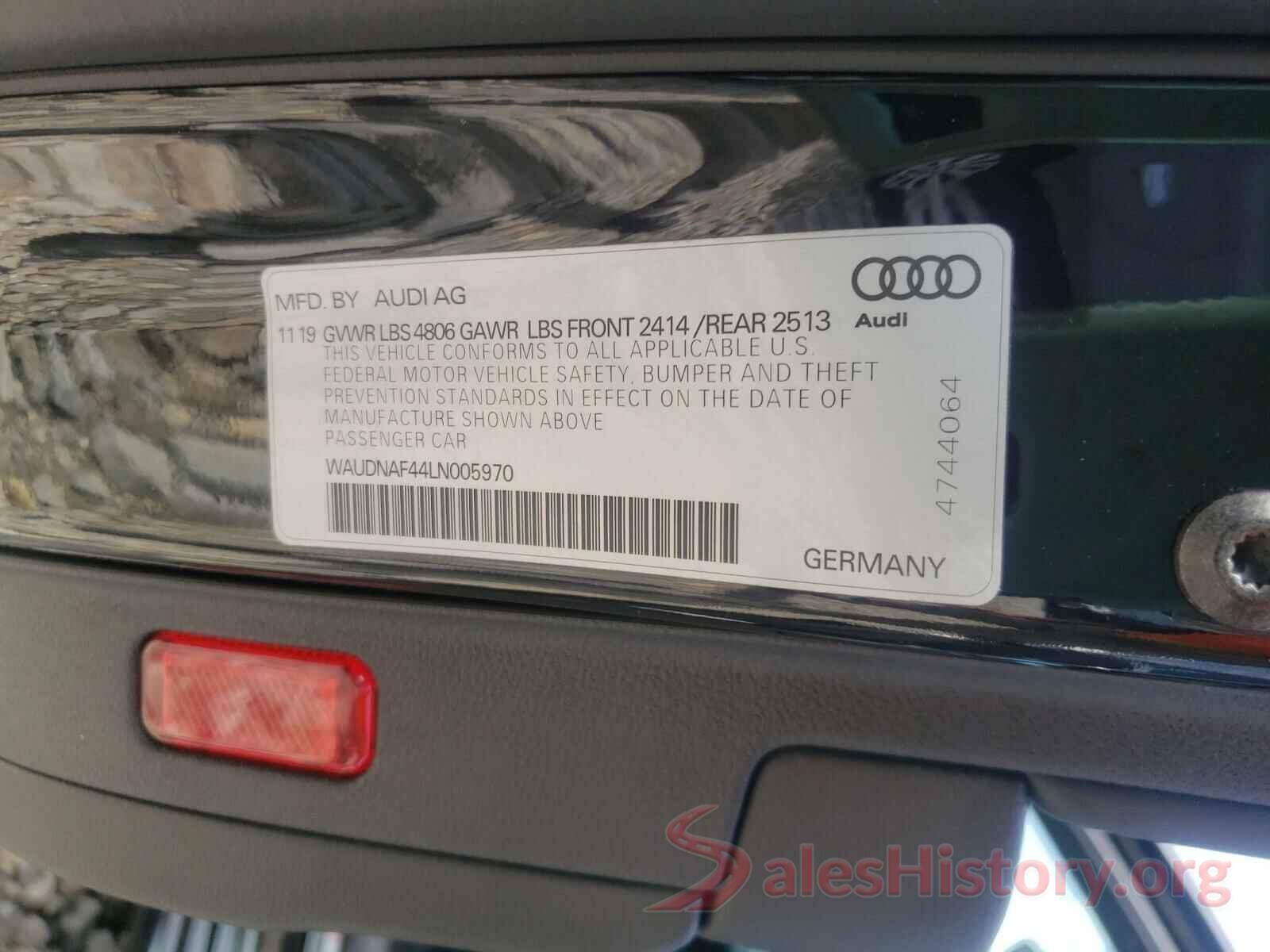 WAUDNAF44LN005970 2020 AUDI A4