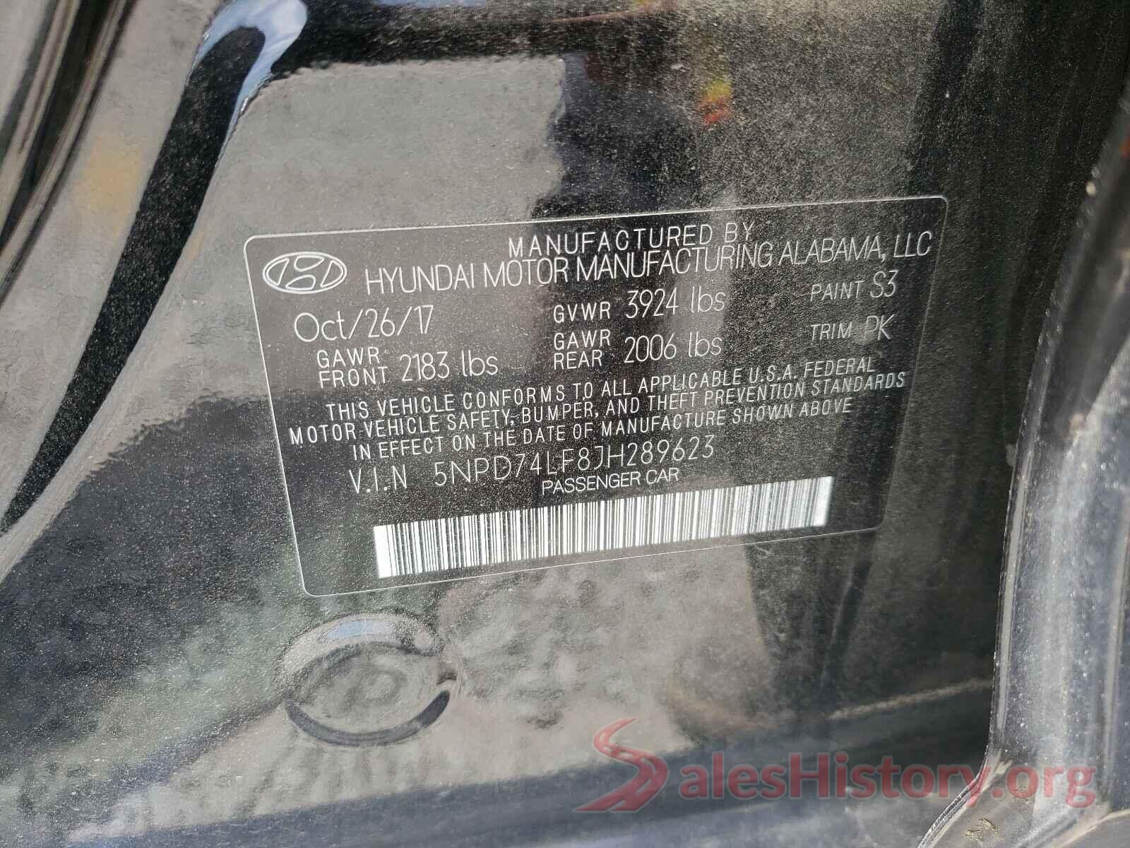 5NPD74LF8JH289623 2018 HYUNDAI ELANTRA