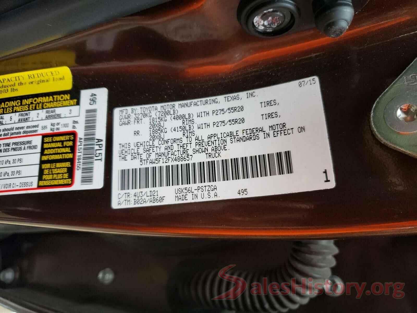 5TFAW5F12FX488657 2015 TOYOTA TUNDRA