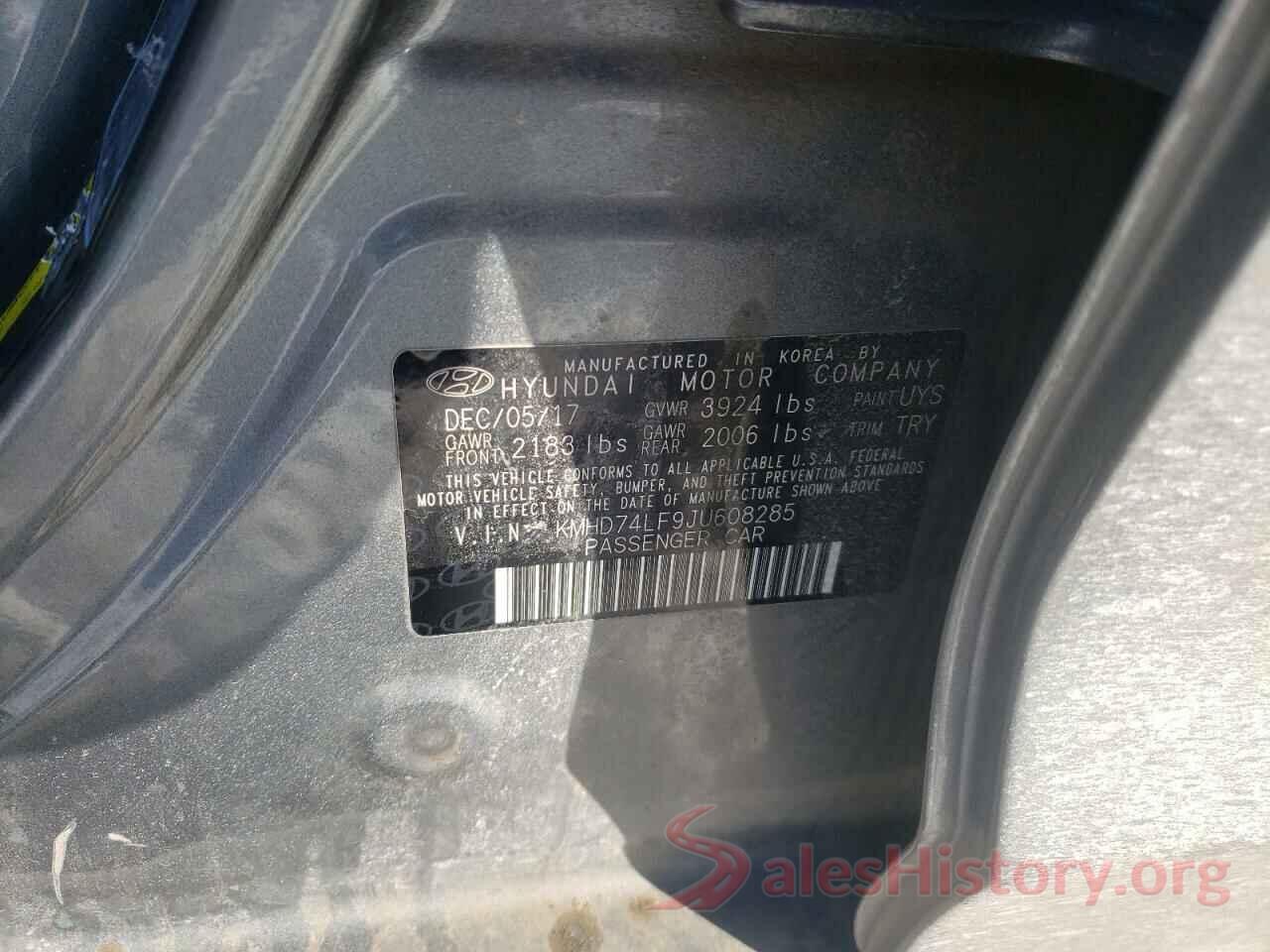 KMHD74LF9JU608285 2018 HYUNDAI ELANTRA