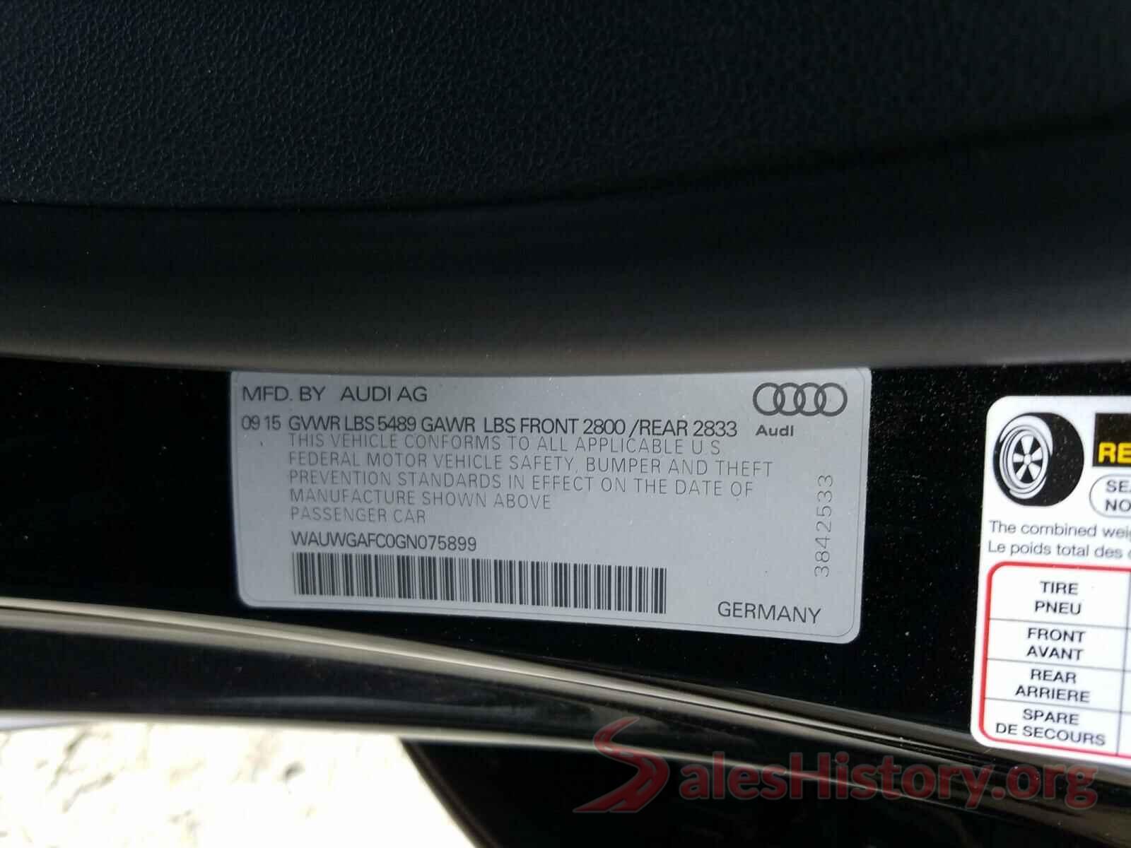 WAUWGAFC0GN075899 2016 AUDI A7