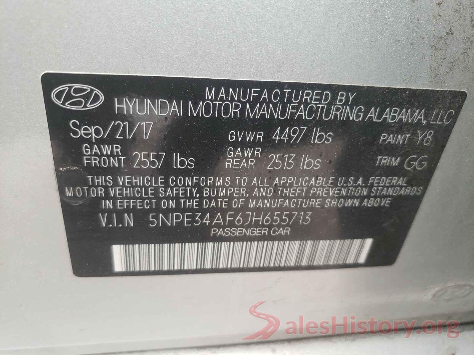 5NPE34AF6JH655713 2018 HYUNDAI SONATA