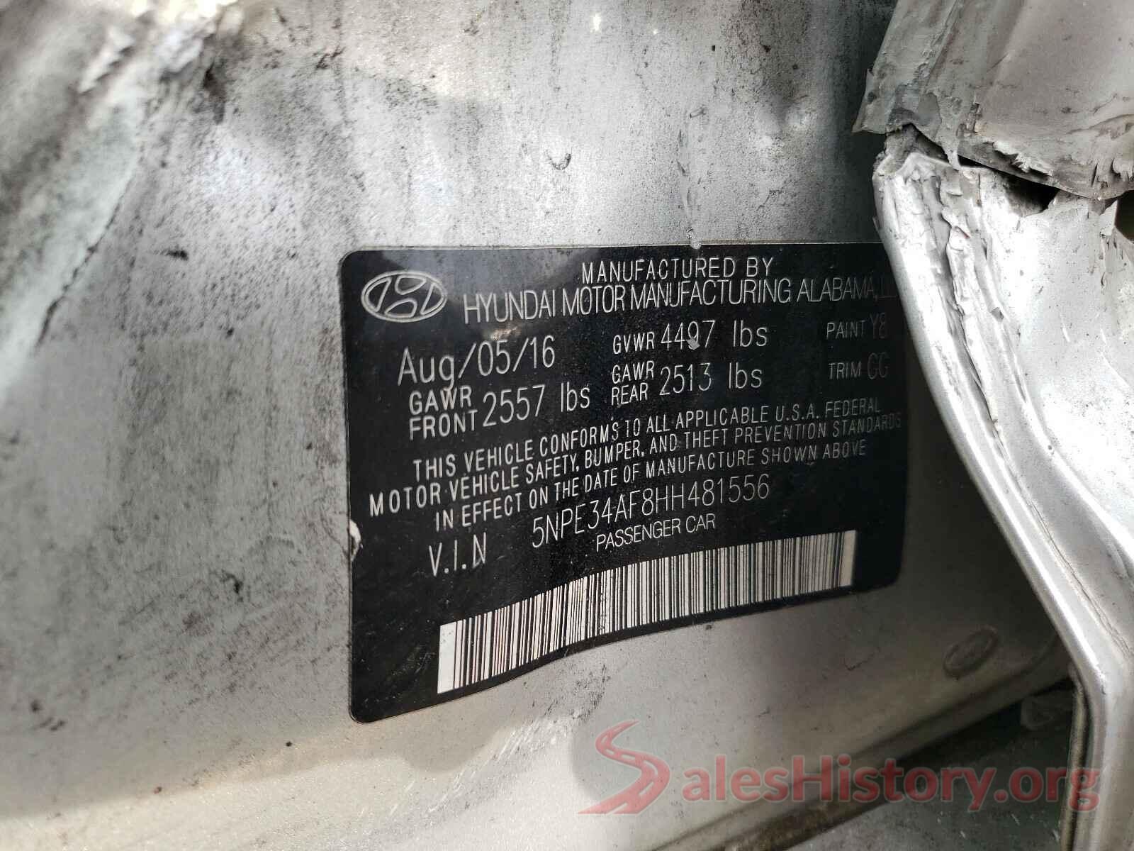 5NPE34AF8HH481556 2017 HYUNDAI SONATA