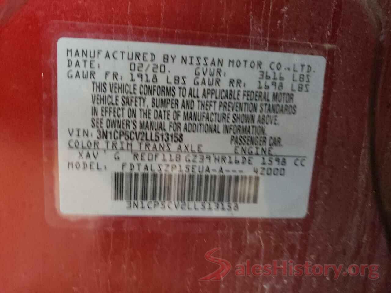 3N1CP5CV2LL513158 2020 NISSAN KICKS