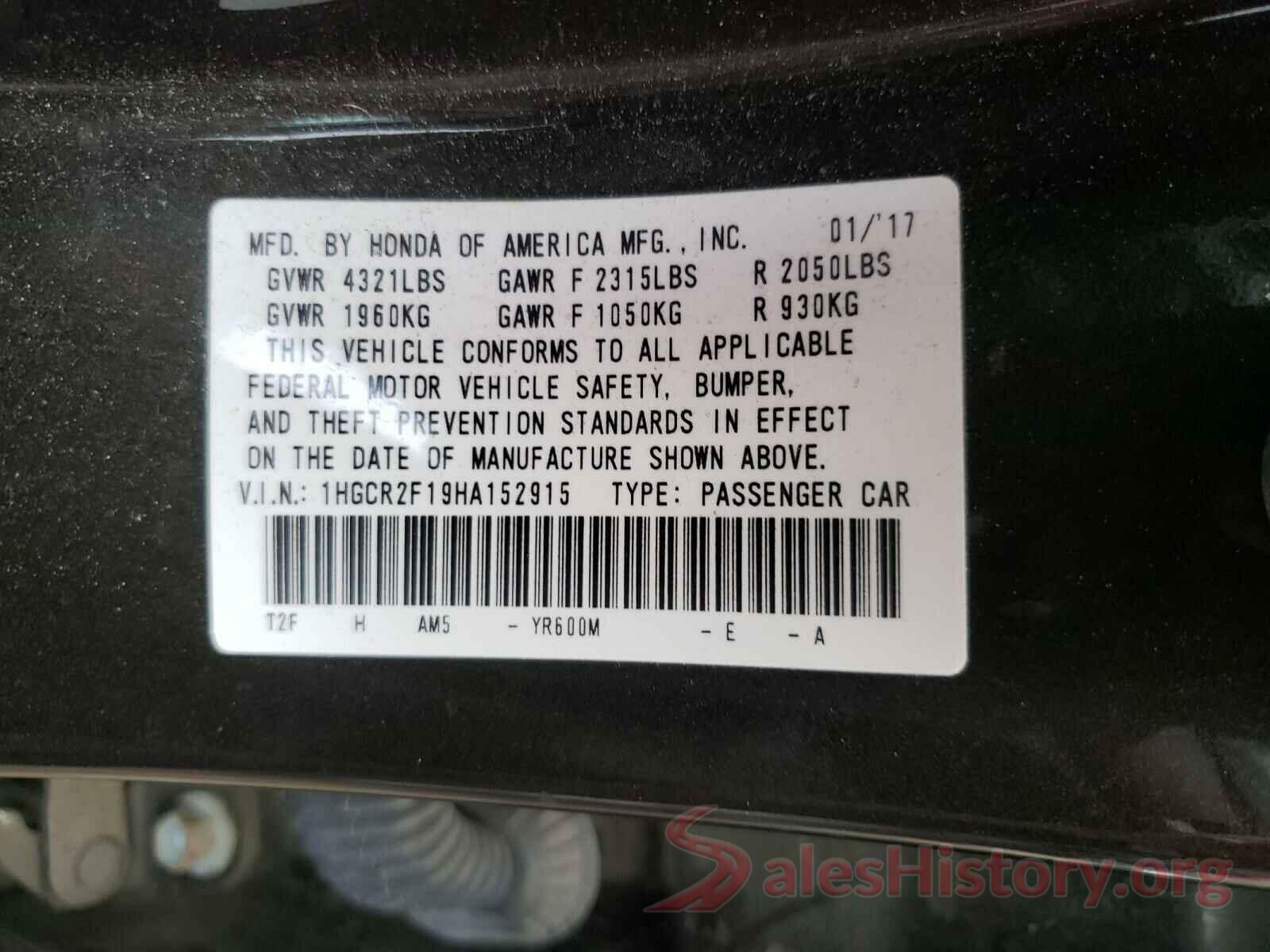 1HGCR2F19HA152915 2017 HONDA ACCORD