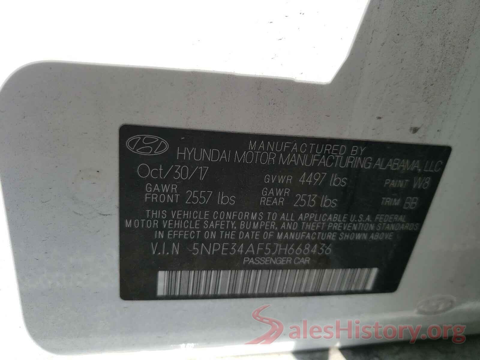 5NPE34AF5JH668436 2018 HYUNDAI SONATA