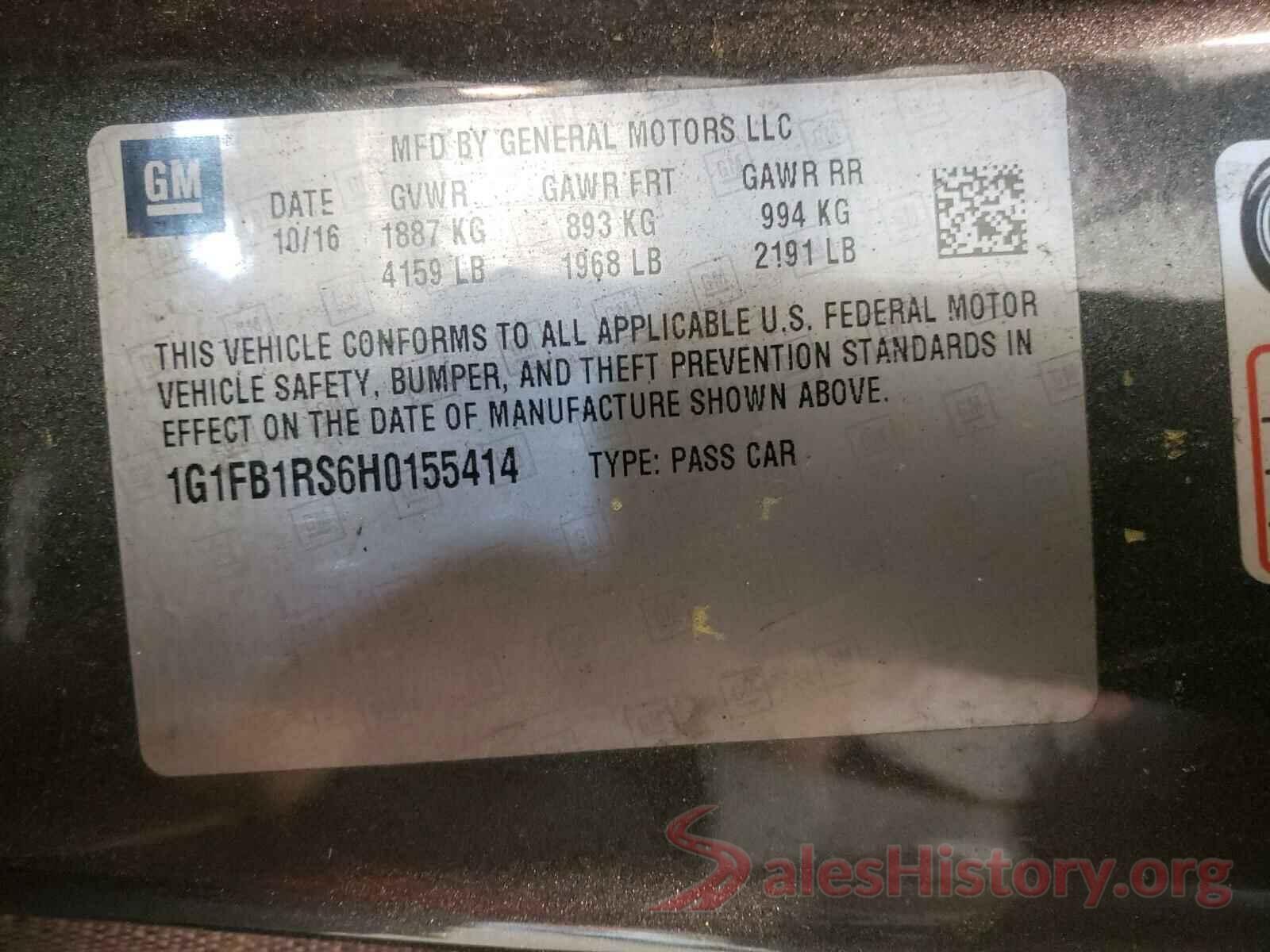 1G1FB1RS6H0155414 2017 CHEVROLET CAMARO