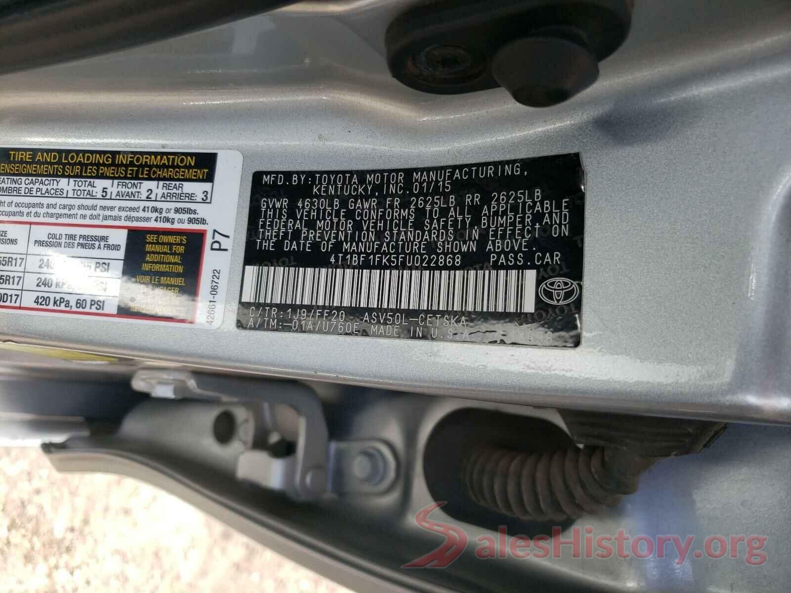 4T1BF1FK5FU022868 2015 TOYOTA CAMRY