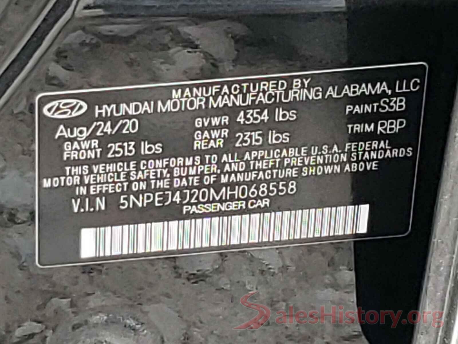 5NPEJ4J20MH068558 2021 HYUNDAI SONATA