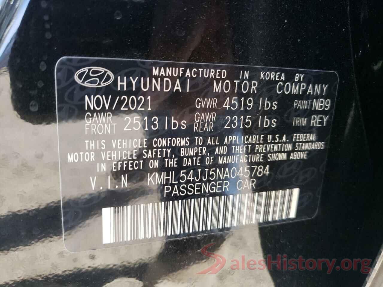 KMHL54JJ5NA045784 2022 HYUNDAI SONATA