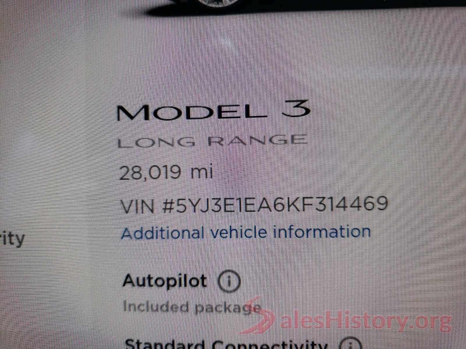 5YJ3E1EA6KF314469 2019 TESLA MODEL 3