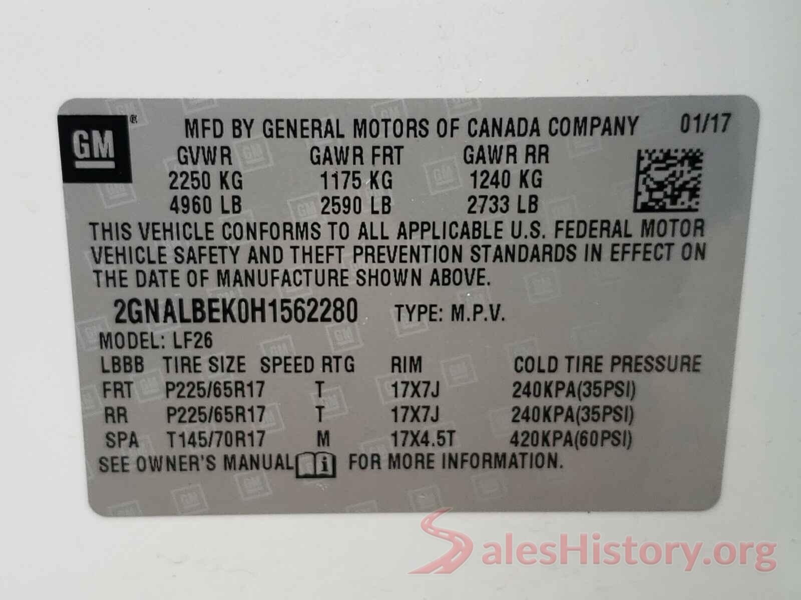 2GNALBEK0H1562280 2017 CHEVROLET EQUINOX