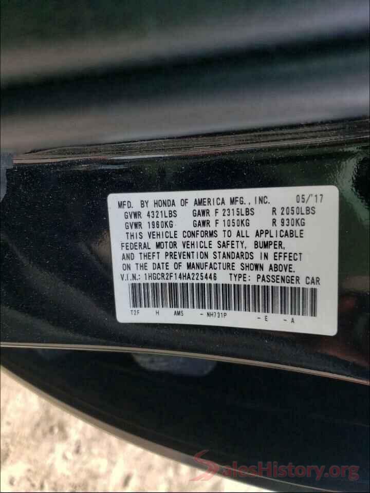 1HGCR2F14HA225446 2017 HONDA ACCORD