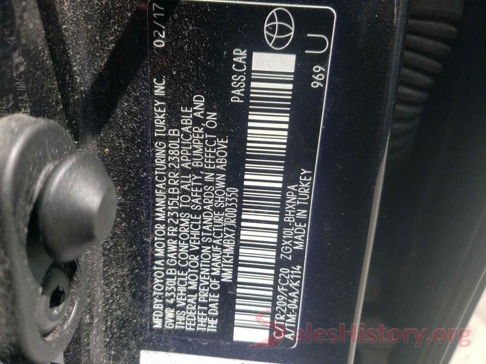 NMTKHMBX7JR003350 2018 TOYOTA C-HR