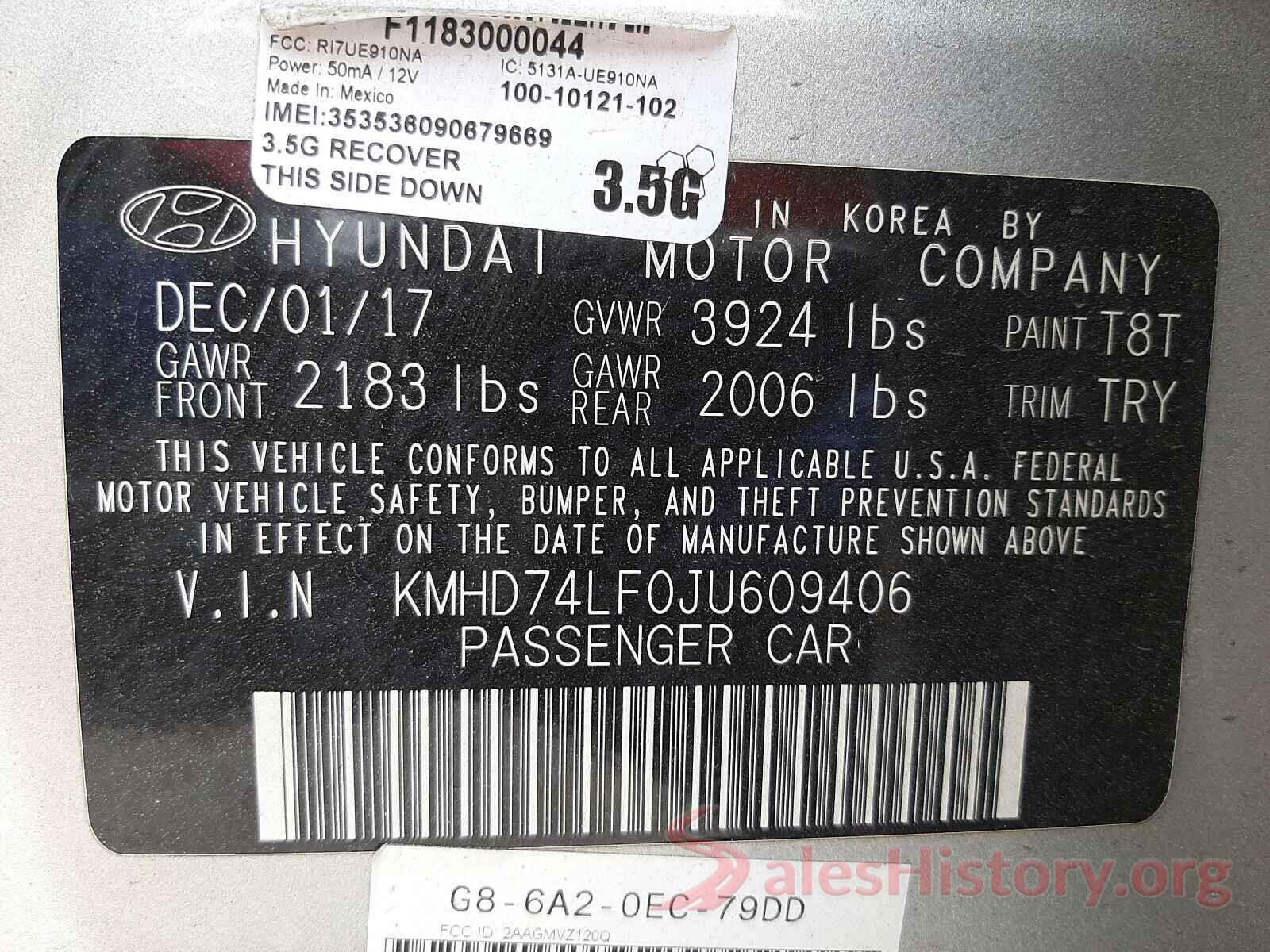 KMHD74LF0JU609406 2018 HYUNDAI ELANTRA