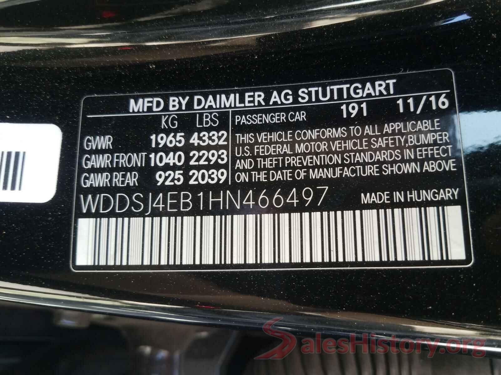 WDDSJ4EB1HN466497 2017 MERCEDES-BENZ C CLASS