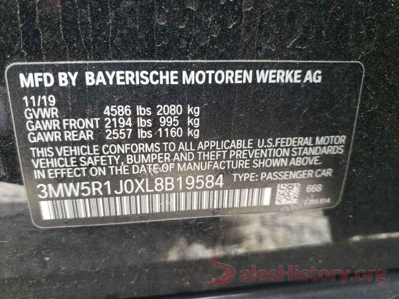 3MW5R1J0XL8B19584 2020 BMW 3 SERIES