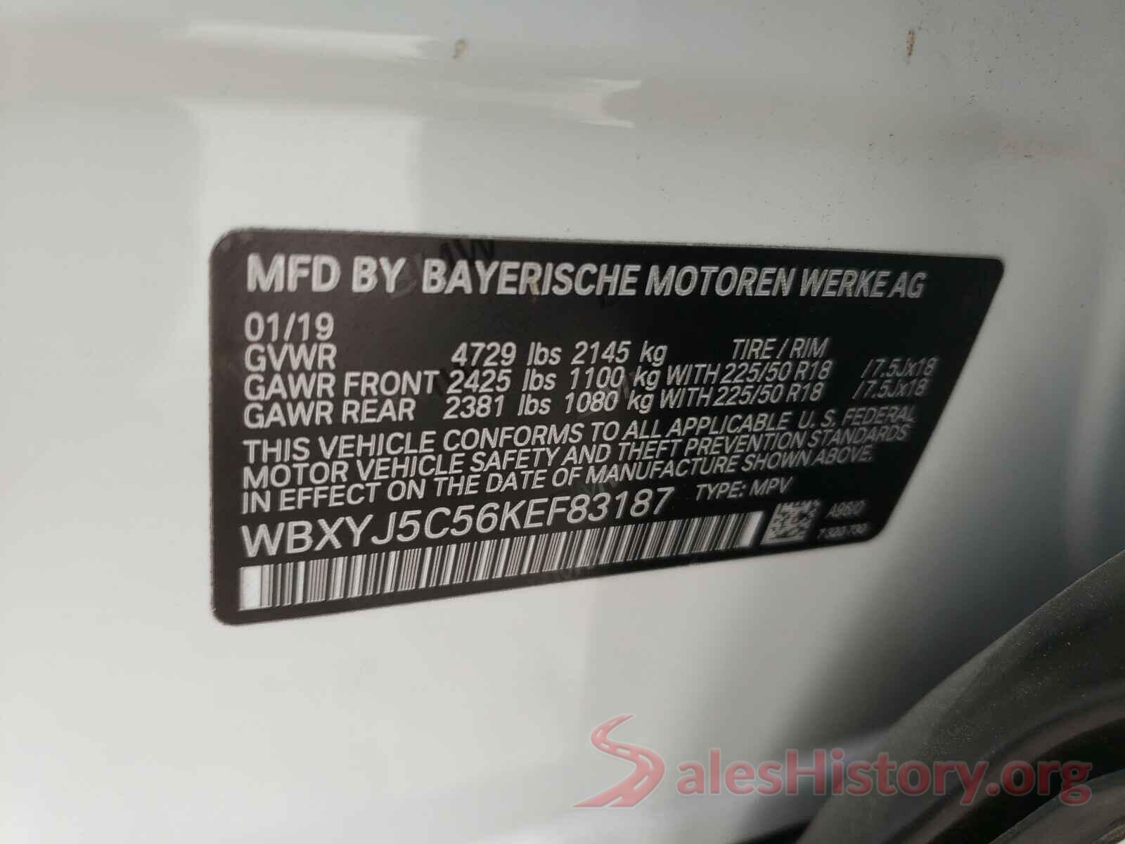 WBXYJ5C56KEF83187 2019 BMW X2