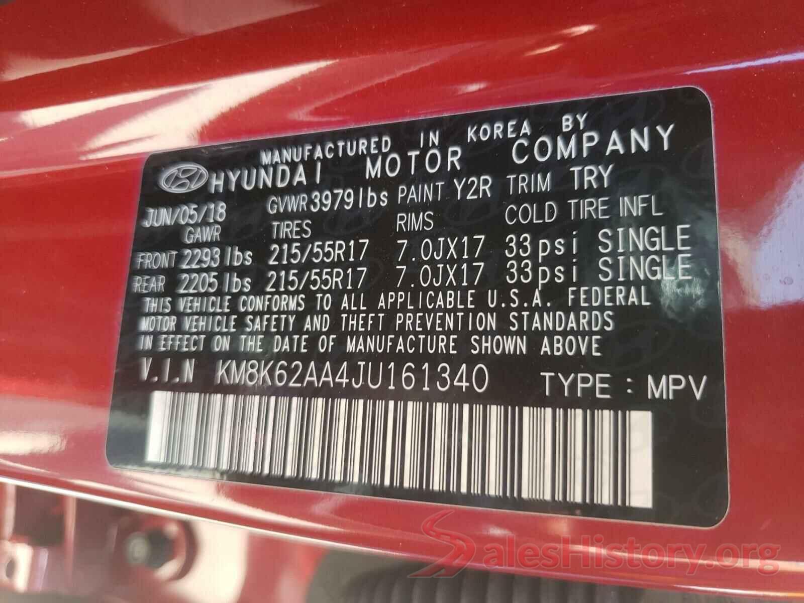 KM8K62AA4JU161340 2018 HYUNDAI KONA